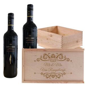 Caisse à Vin Duo vin rouge avec gravure