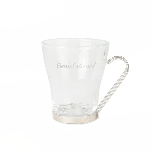 Capuccino glas met gravering