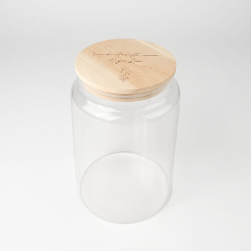 Bocal de conservation en verre avec gravure
