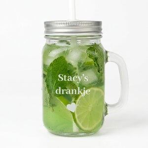 Mocktail jar met naam Mocktail jar met naam