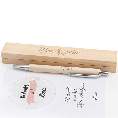 Stylo en Bois de Hêtre avec texte Stylo en Bois de Hêtre avec texte