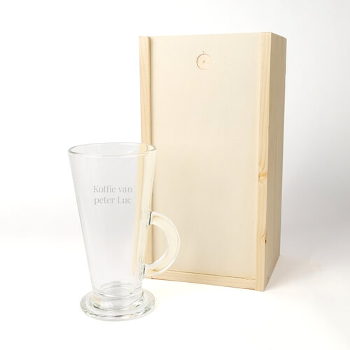 Latte macchiato glas met gravering Latte macchiato glas met gravering