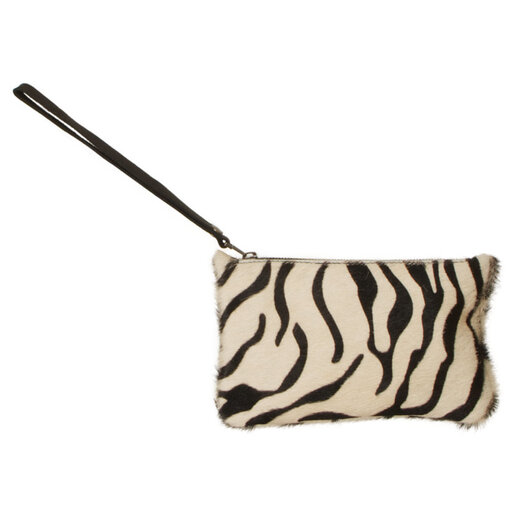 Van Buren Koeienhuid clutch - Zebraprint | Lederen avondtasje