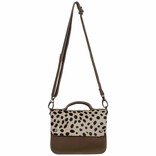 Van Buren Tas Maren - Zand/dalmatiër print | Lederen crossbody tas