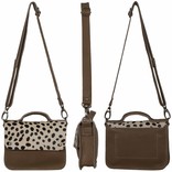 Van Buren Tas Maren - Zand/dalmatiër print | Lederen crossbody tas