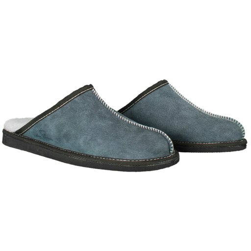 Van Buren Lamsvacht Heren Slipper Instap Pantoffel Grijs - Maat 36 t/m 50 - Harde Zool