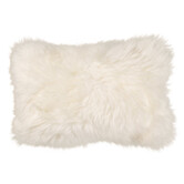 Nieuw Zeelands Merino Schapenvacht Kussen - Wit- 50x30cm