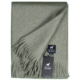 Alpaca Wollen Plaid | Licht groen | 200x150cm