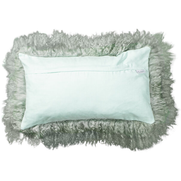 Van Buren sinds 1861 Tibetaans Schapenvacht Kussen - Mint - 30x50cm