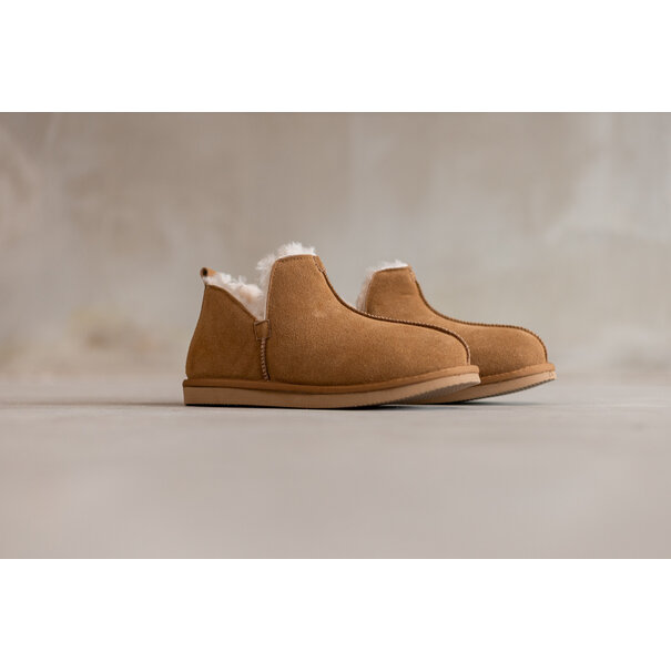 Van Buren sinds 1861 Lamsvacht Pantoffels Nooa Camel - Maat 37 t/m 49