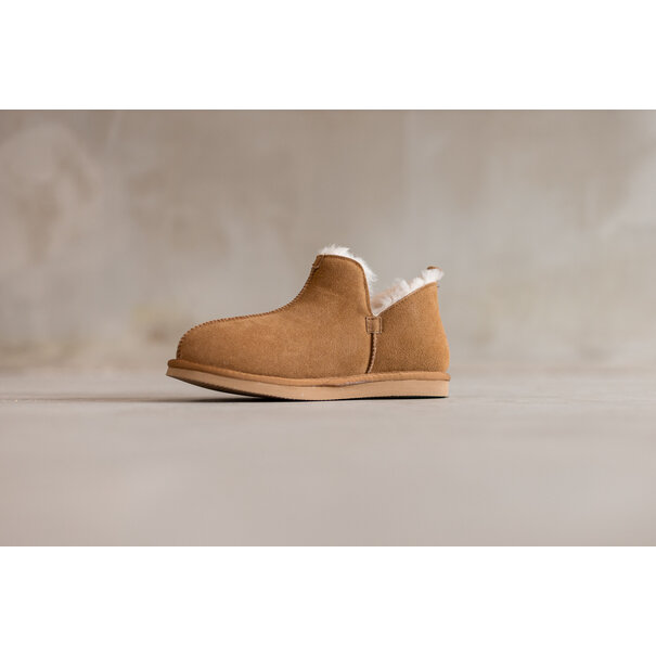 Van Buren sinds 1861 Lamsvacht Pantoffels Nooa Camel - Maat 37 t/m 49