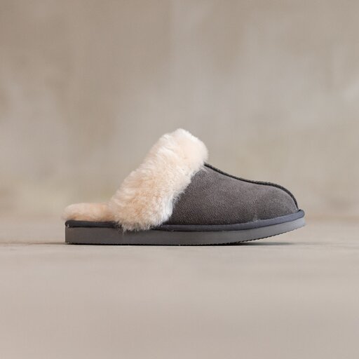 Van Buren Lamsvacht Slippers Lumi Grijs - Maat 37 t/m 43