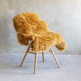 Mosterd geel schapenvacht