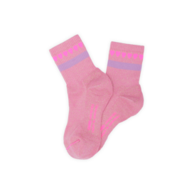 Glitter lage sokken - Hartjes roze