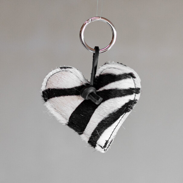 Van Buren sinds 1861 Sleutelhanger hart gevuld - Zebra