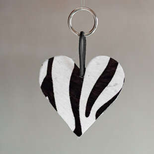 Sleutelhanger hart - Zebra
