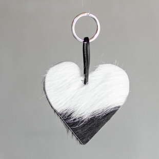 Sleutelhanger hart - Zwart/wit