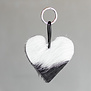 Sleutelhanger hart - Zwart/wit
