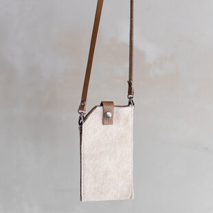 Telefoontasje koeienhuid/leer