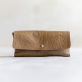 Brillenhoesje Magneet - Zand leder