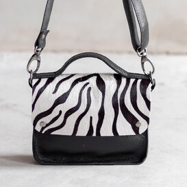 Tas Maren - Zwart/zebra  front