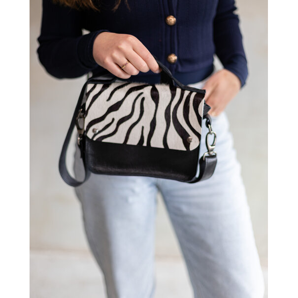 Van Buren sinds 1861 Tas Maren - Zwart/zebra front
