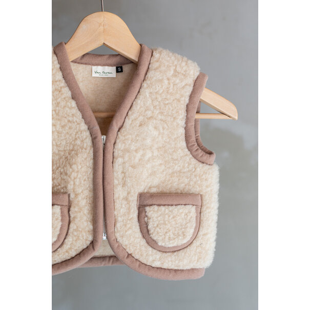 Van Buren sinds 1861 Wollen kinderbodywarmer Nilo Camel - 4 maten