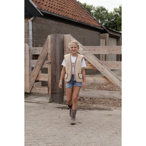 Van Buren sinds 1861 Wollen kinderbodywarmer Nilo Camel - 4 maten