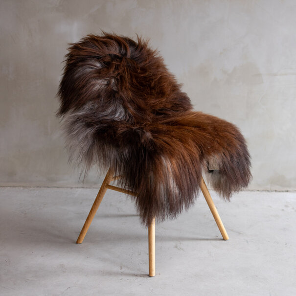 Van Buren sinds 1861 IJslands Schapenvacht Bruin/grijze roots - ca. 106x73cm - SVV-537