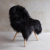 IJslands Schapenvacht Zwart - ca. 110x83cm - SVV-530