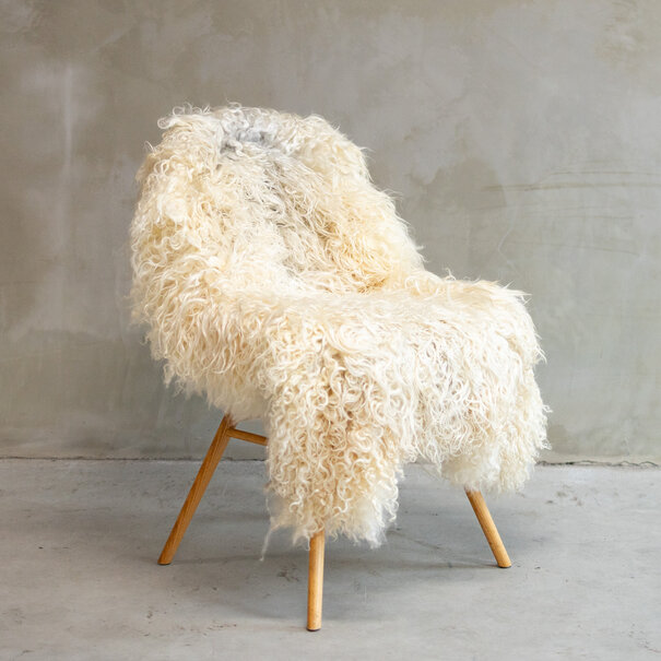 Van Buren sinds 1861 Uniek Gefotografeerd Gotland Wit/Grijs Schapenvacht ca. 128x77cm - SVV-617