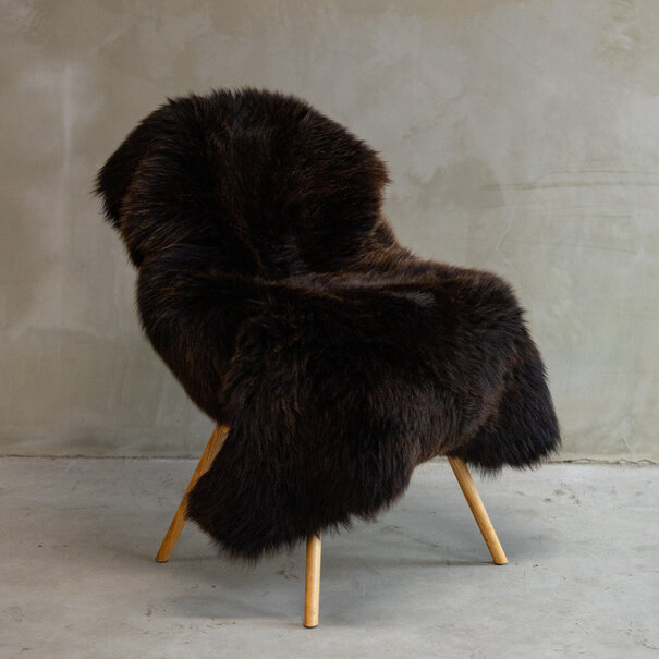 Van Buren sinds 1861 Uniek Gefotografeerd Texels Bruin Schapenvacht XXL ca. 134x85cm - SVV-613