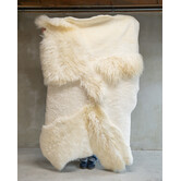 Uniek Gefotografeerd Schapenvacht Multilayer Karpet Wit ca. 180x120cm - SKM-124