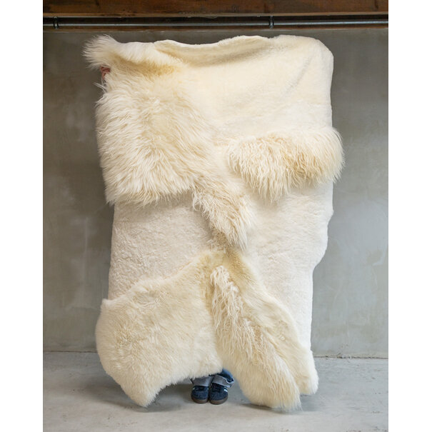 Van Buren sinds 1861 Uniek Gefotografeerd Schapenvacht Multilayer Karpet Wit ca. 180x120cm - SKM-124