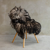 Uniek Gefotografeerd Krul/Bergschaap Grijs Schapenvacht ca. 114x70cm - SVV-610