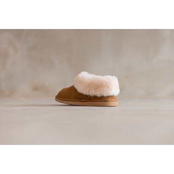 Van Buren sinds 1861 Lamsvacht Pantoffels Tuula Camel - Maat 37 t/m 43