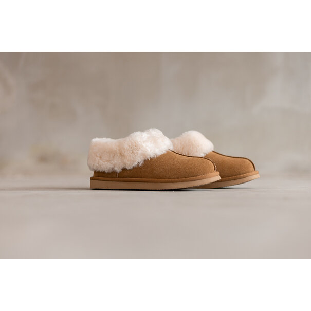 Van Buren sinds 1861 Lamsvacht Pantoffels Tuula Camel - Maat 37 t/m 43