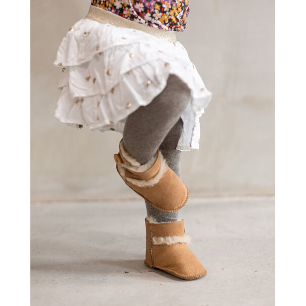 Van Buren sinds 1861 Lamsvacht kindersloffen Davin - Camel - 3 maten