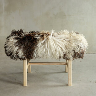 Uniek Houten Bankje met Schapenvacht - BNK-03