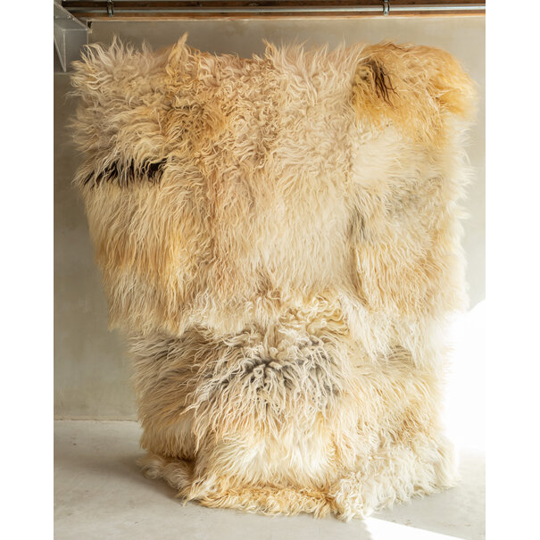 Van Buren sinds 1861 Uniek Gefotografeerd Schapenvacht Vloerkleed (Karpet) - Krul/Bergschaap - 200x150 cm - SKK-199