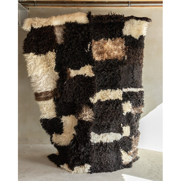 Van Buren sinds 1861 Uniek Gefotografeerd Schapenvacht Vloerkleed (Karpet) - Krul/Bergschaap - 200x150 cm - SKK-203