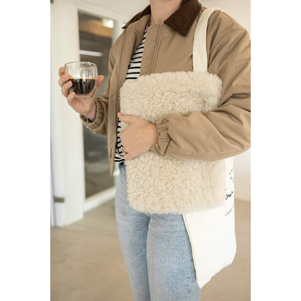 Van Buren sinds 1861 Laptophoes 14 inch Off-White van crossbreed schapenvacht