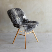 Uniek gefotografeerd Tibetaans natuurlijk grijs schapenvacht - ca. 94x60cm - SVV-770