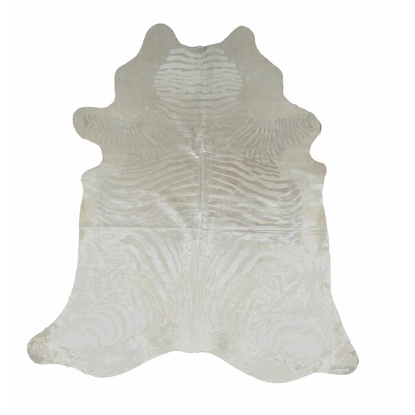 Van Buren sinds 1861 Natuurlijke lichte koeienhuid met zilveren Zebraprint