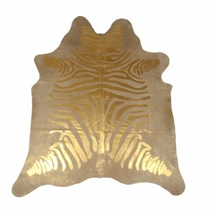 Koeienhuid met Gouden Zebraprint