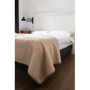 Schapenwollen Deken - 200x160cm - Beige