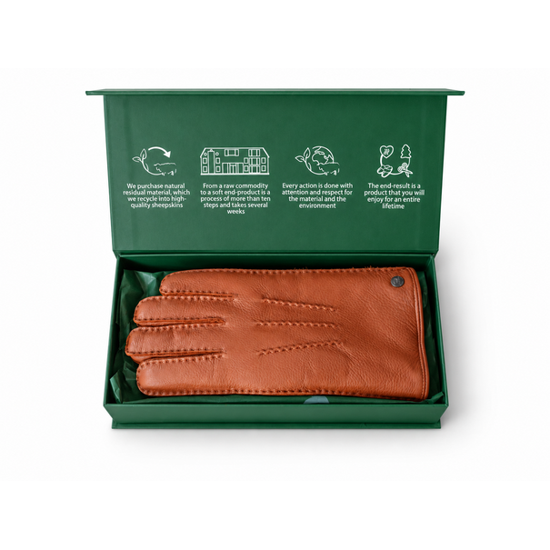 Van Buren sinds 1861 Hertenleren Handshoenen met Alpacavacht Voering - Rusty Camel