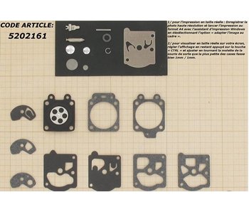 Membraanset voor Walbro carburateur - vervangnummer K10-WAT