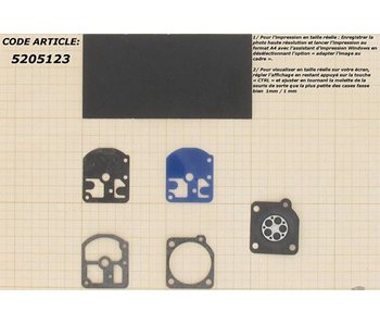 Membraanset voor Zama CS1 carburateur - vervangnummer GND7 - past op Stihl 09, 010, 011, 012, FS106, FS220, FS280, FS300