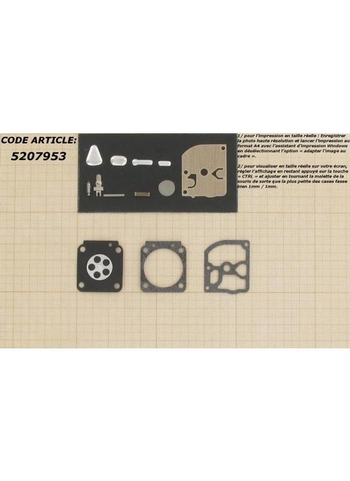 Membraanset voor Zama C3 carburateur - vervangnummer RB40 - past op Stihl FS108, FS106, FS120, FS200, FS250, FS350, FS400, FS450